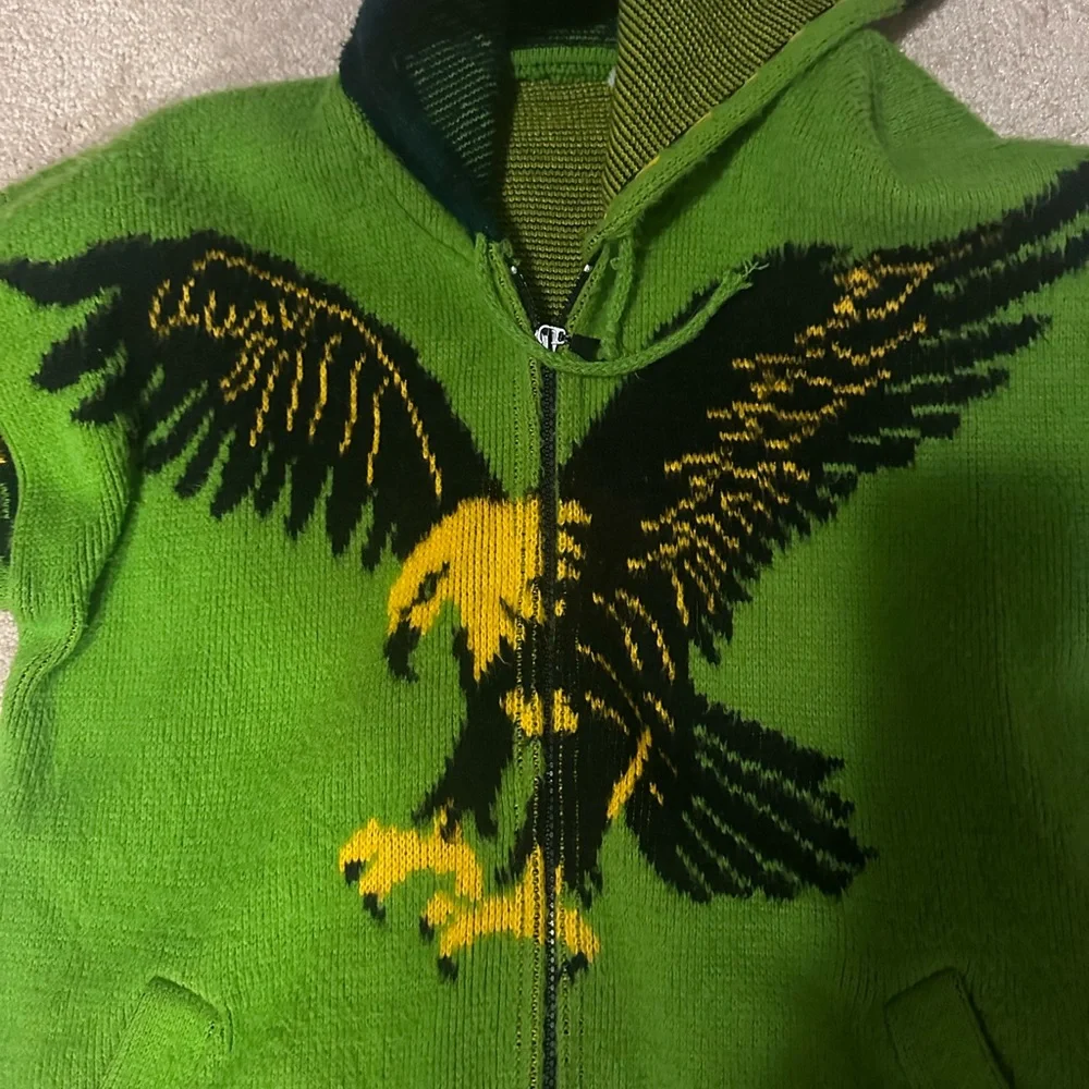 Vintage Hippie Green Artesan Eagle Sweater! - Picture 5 of 8